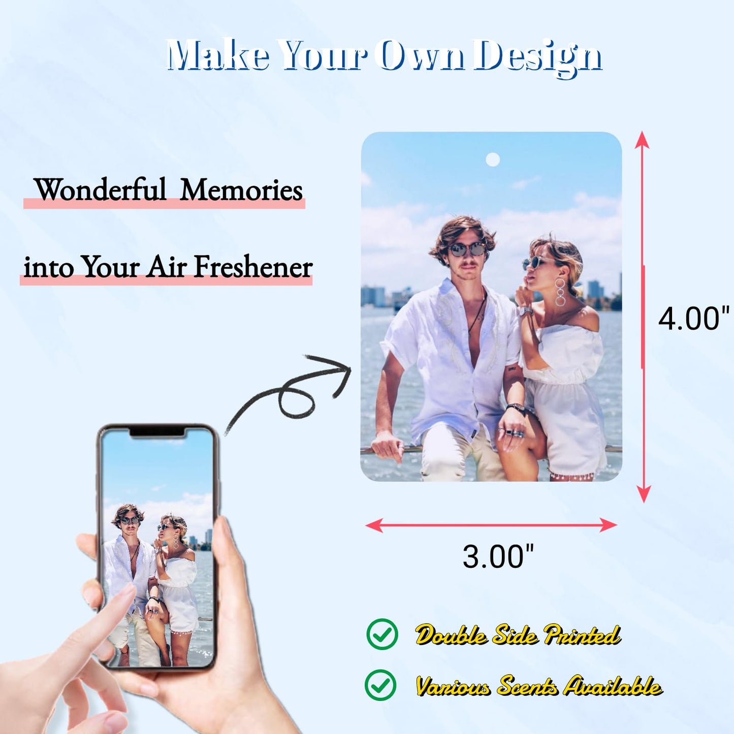 Personalized Air Freshener, Upload Your Own Photo.